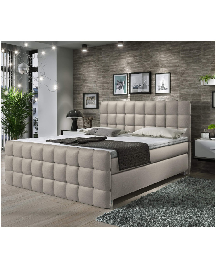 Imperia kontinentinė lova, 180x200 cm, apmušta, su kišeninių spyruoklių čiužiniu, viršutiniu čiužiniu - Paveikslėlis 2