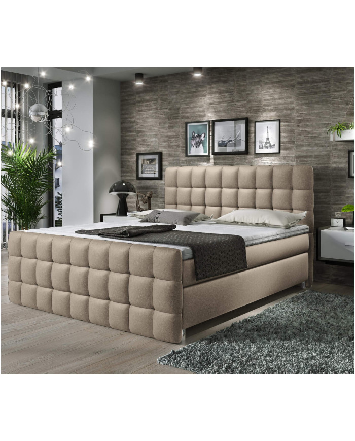 Imperia kontinentinė lova, 180x200 cm, apmušta, su kišeninių spyruoklių čiužiniu, viršutiniu čiužiniu - Paveikslėlis 3