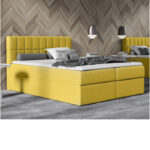 Kardamon kontinentinė lova 120x200, apmušta, čiužinys, čiužinuko užtiesalas, konteineris