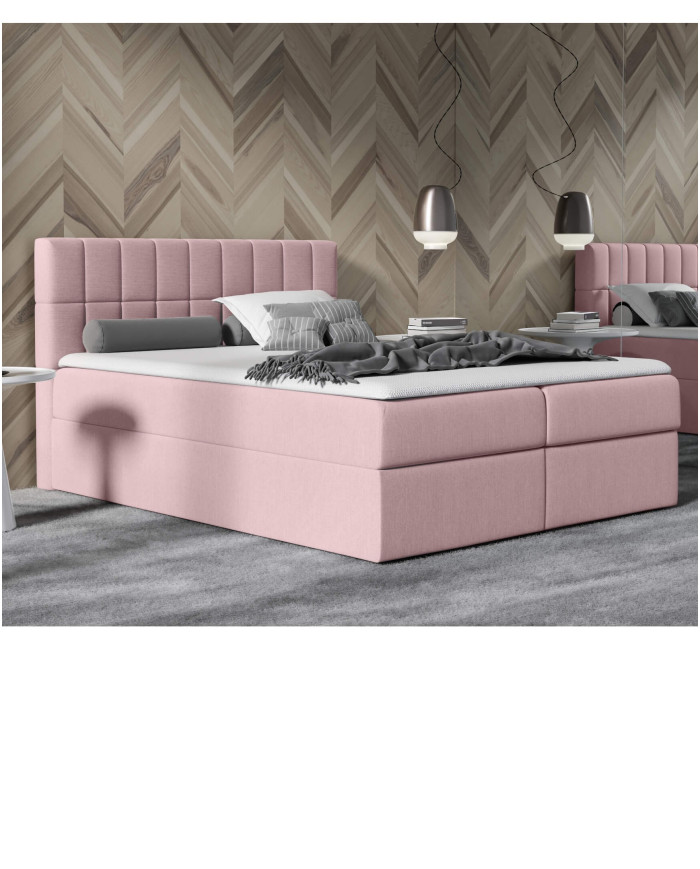 Kardamon kontinentinė lova 140x200, apmušta, čiužinys, čiužinuko užtiesalas, konteineris - Paveikslėlis 2