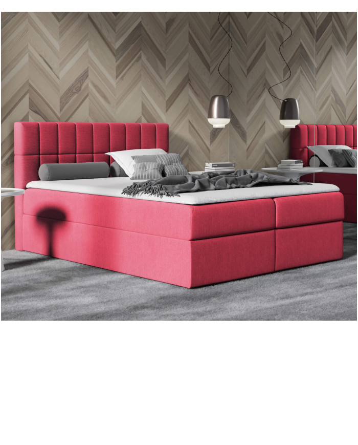 Kardamon kontinentinė lova 160x200, apmušta, čiužinys, čiužinuko užtiesalas, konteineris — изображение 4