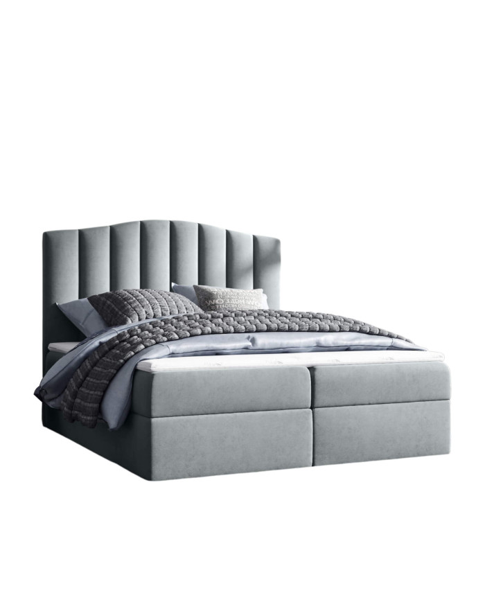 Lindos kontinentinė lova 120x200, apmušta, čiužiniai, čiužinys su užtiesalu, konteineris - Paveikslėlis 4