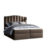 Lindos kontinentinė lova 140x200, apmušta, čiužiniai, čiužinys su užtiesalu, konteineris