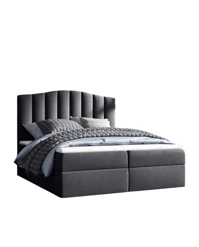 Lindos kontinentinė lova 140x200, apmušta, čiužiniai, čiužinys su užtiesalu, konteineris - Paveikslėlis 5