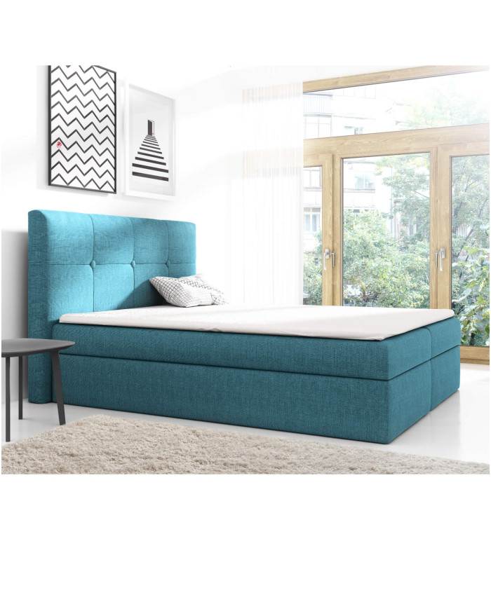 Livorno kontinentinė lova 160x200, apmušta, čiužinys, čiužinuko užtiesalas, konteineris - Paveikslėlis 2