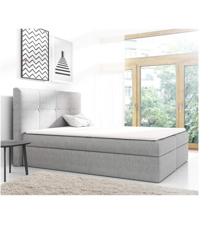 Livorno kontinentinė lova 180x200, apmušta, čiužinys, čiužinuko užtiesalas, konteineris - Paveikslėlis 3