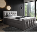 Malibu kontinentinė lova 120x200, apmušta, čiužinys, čiužinuko užtiesalas, konteineris