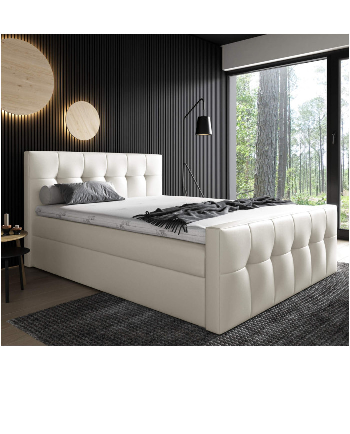 Malibu kontinentinė lova 140x200, apmušta, čiužinys, čiužinuko užtiesalas, konteineris — изображение 2