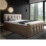 Malibu kontinentinė lova 140x200, apmušta, čiužinys, čiužinuko užtiesalas, konteineris