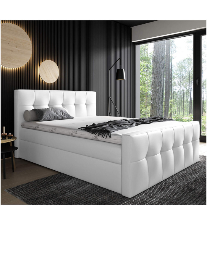 Malibu kontinentinė lova 140x200, apmušta, čiužinys, čiužinuko užtiesalas, konteineris — изображение 3