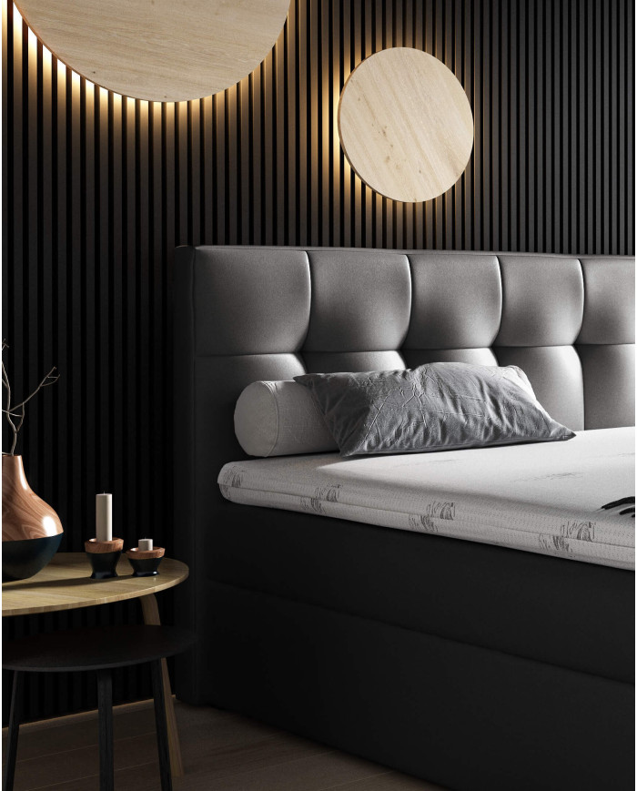 Malibu kontinentinė lova 140x200, apmušta, čiužinys, čiužinuko užtiesalas, konteineris — изображение 6