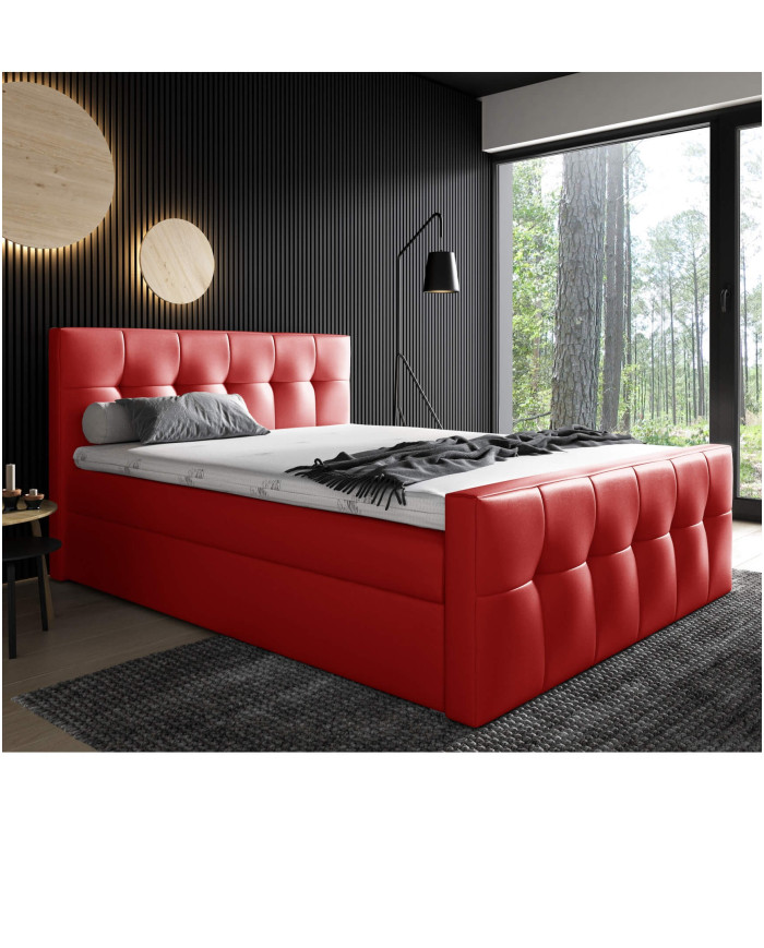 Malibu kontinentinė lova 160x200, apmušta, čiužinys, čiužinuko užtiesalas, konteineris — изображение 4