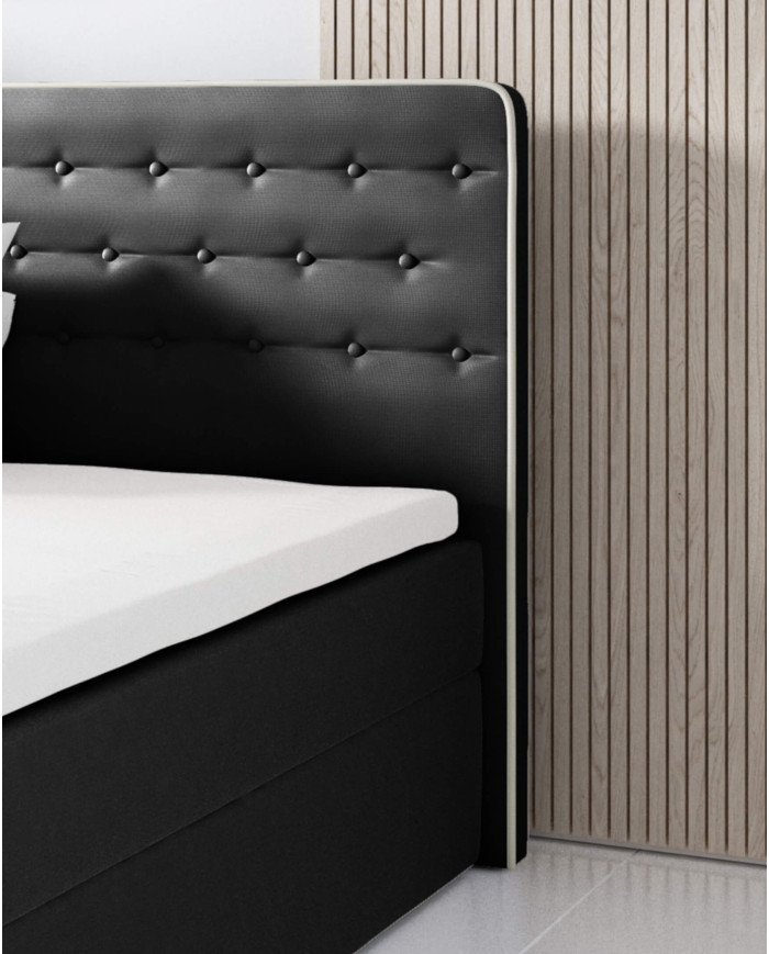 „Malmo“ kontinentinė lova 160x200, apmušta, čiužinys, čiužinuko užtiesalas, konteineris - Paveikslėlis 4