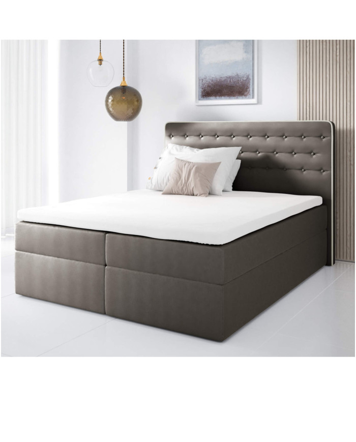 „Malmo“ kontinentinė lova 180x200, apmušta, čiužinys, čiužinuko užtiesalas, konteineris - Paveikslėlis 2