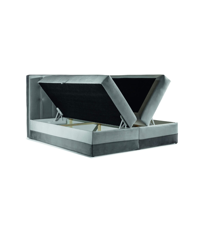 Marlene kontinentinė lova 200x200, apmušta, čiužinys, čiužinuko užtiesalas, konteineris - Paveikslėlis 2