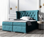 Massimo kontinentinė lova 140x200, apmušta, čiužinys, čiužinuko užtiesalas, konteineris