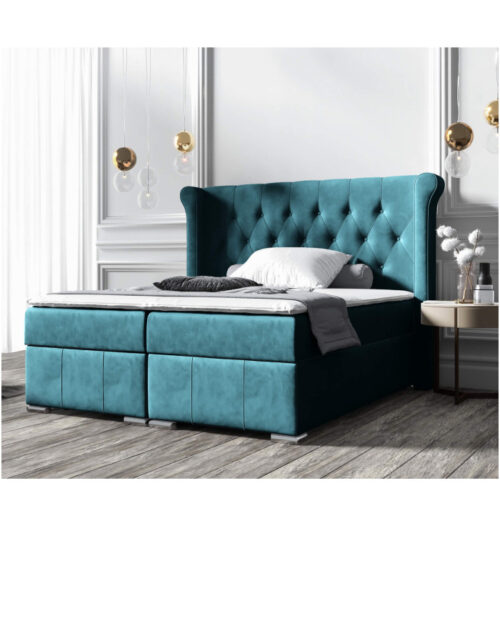 Massimo kontinentinė lova 140×200, apmušta, čiužinys, čiužinuko užtiesalas, konteineris