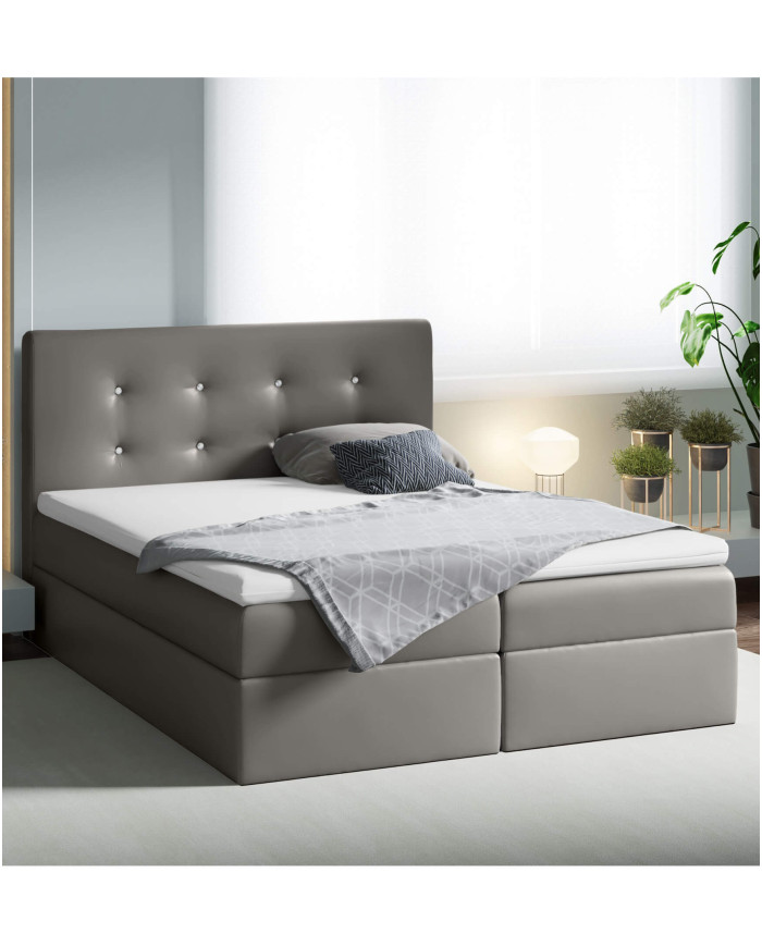 Mezi kontinentinė lova 160x200, apmušta, čiužiniai, čiužinys su užtiesalu, konteineris — изображение 2