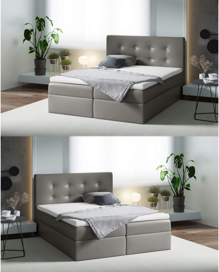 Mezi kontinentinė lova 160x200, apmušta, čiužiniai, čiužinys su užtiesalu, konteineris — изображение 5