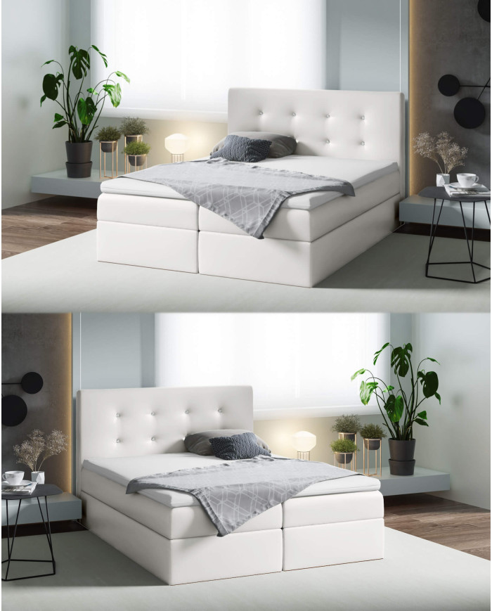 Mezi kontinentinė lova 160x200, apmušta, čiužiniai, čiužinys su užtiesalu, konteineris — изображение 6