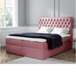 „Monet“ kontinentinė lova 140x200, apmušta, čiužinys, čiužinuko užtiesalas, konteineris