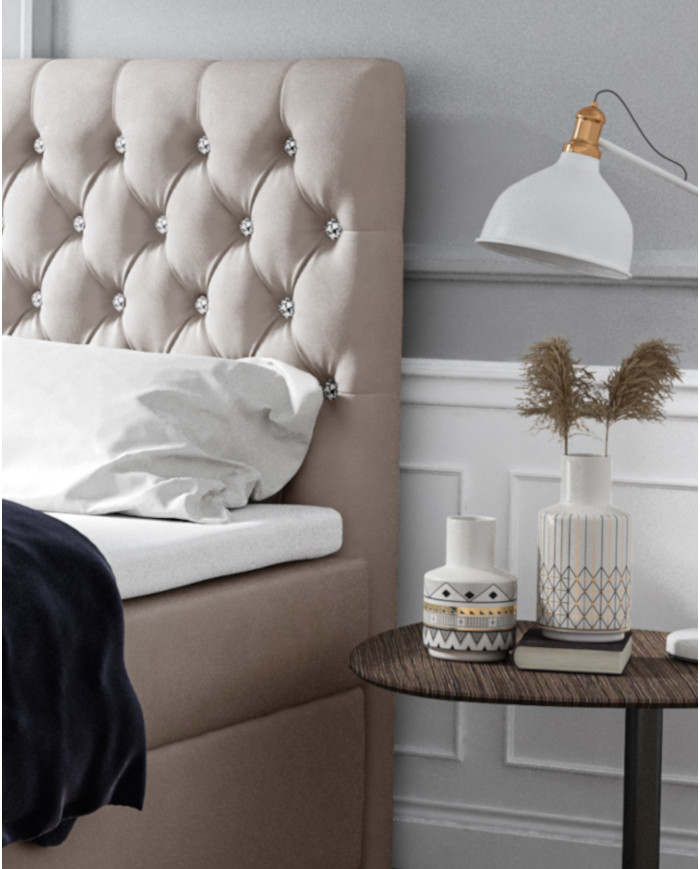 „Monet“ kontinentinė lova 160x200, apmušta, čiužinys, čiužinuko užtiesalas, konteineris - Paveikslėlis 6