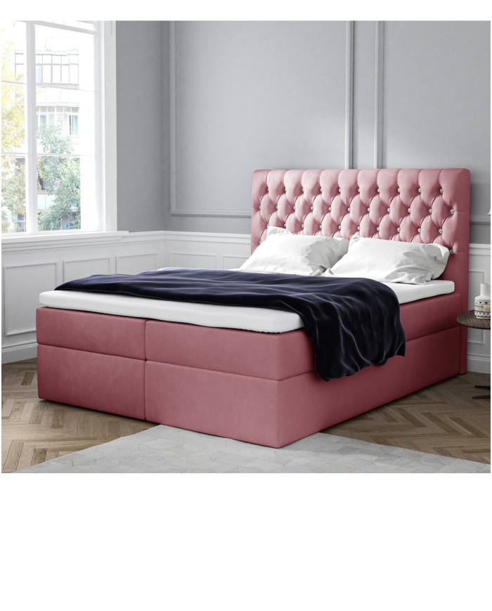 „Monet“ kontinentinė lova 180x200, apmušta, čiužinys, čiužinuko užtiesalas, konteineris