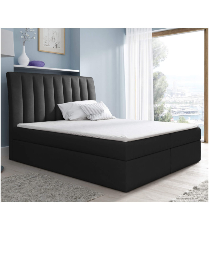 Nero kontinentinė lova 180x200, apmušta, čiužinys, čiužinuko užtiesalas, konteineris — изображение 3