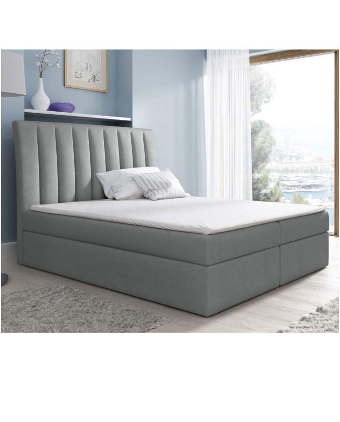 Nero kontinentinė lova 180x200, apmušta, čiužinys, čiužinuko užtiesalas, konteineris — изображение 5