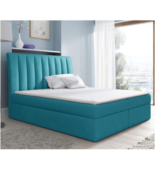 Nero kontinentinė lova 180×200, apmušta, čiužinys, čiužinuko užtiesalas, konteineris