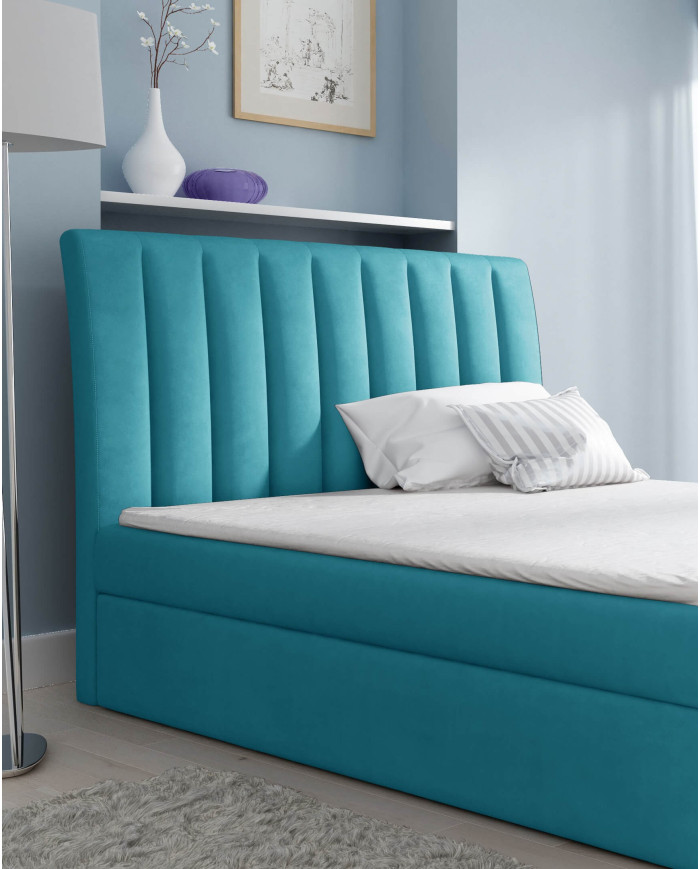 Nero kontinentinė lova 180x200, apmušta, čiužinys, čiužinuko užtiesalas, konteineris — изображение 7