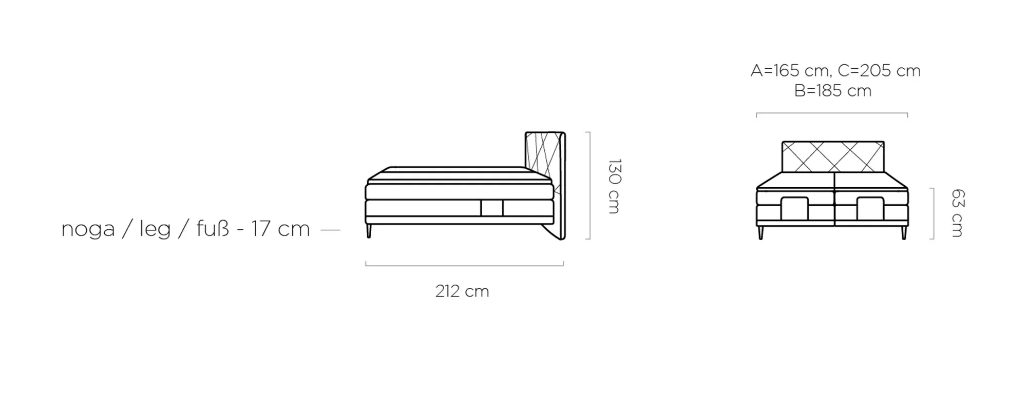 Noel kontinentinė lova 160x200 Gr1 - Paveikslėlis 7