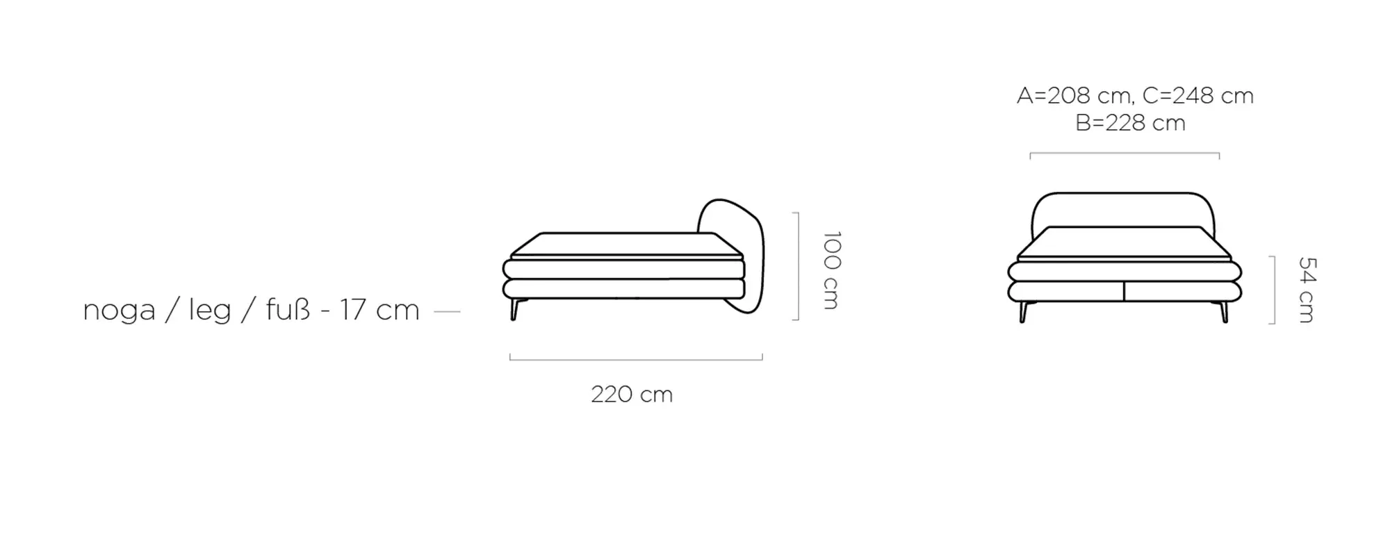 Ovo kontinentinė lova 180x200 Gr1 - Paveikslėlis 7
