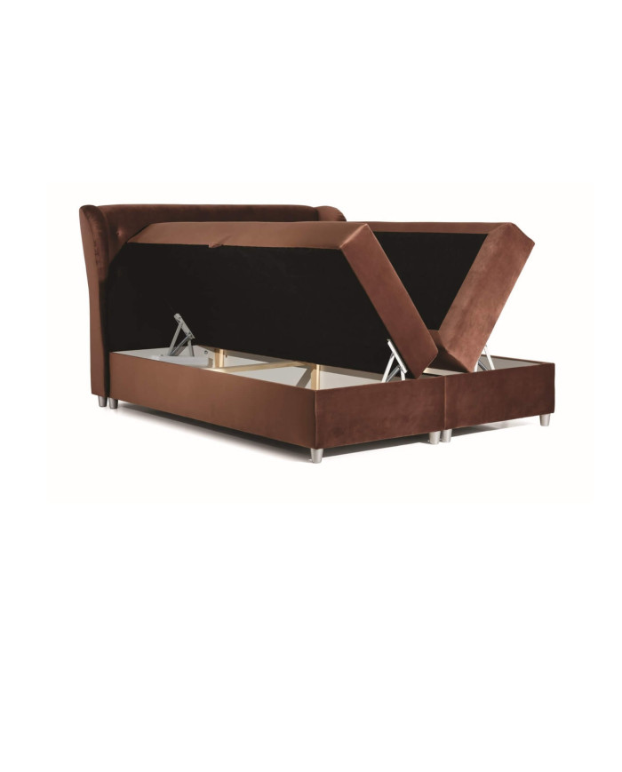 Pasito kontinentinė lova 120x200, apmušta, čiužinys, čiužinuko užtiesalas, konteineris - Paveikslėlis 7