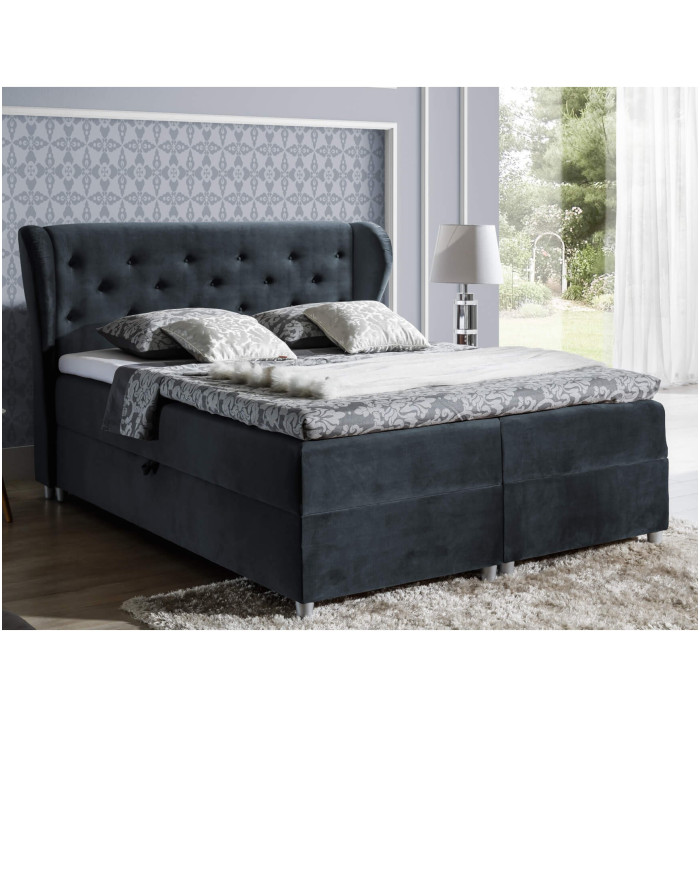 Pasito kontinentinė lova 120x200, apmušta, čiužinys, čiužinuko užtiesalas, konteineris