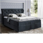 Pasito kontinentinė lova 140x200, apmušta, čiužinys, čiužinuko užtiesalas, konteineris