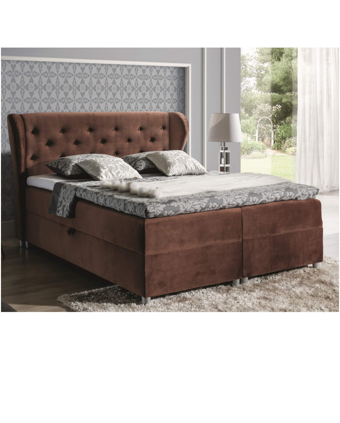 Pasito kontinentinė lova 160x200, apmušta, čiužinys, čiužinuko užtiesalas, konteineris — изображение 3