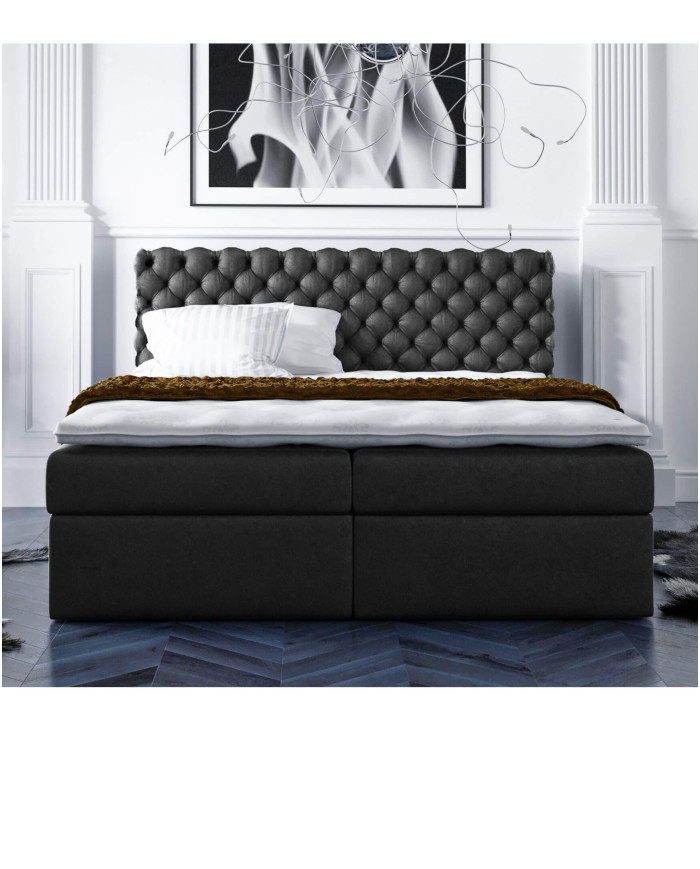 Pianino tipo kontinentinė lova 120x200, apmušta, čiužinys, čiužinuko užtiesalas, konteineris — изображение 4