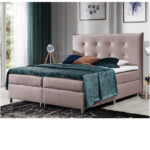 Prato kontinentinė lova 180x200, apmušta, su čiužiniu, viršutiniu čiužiniu