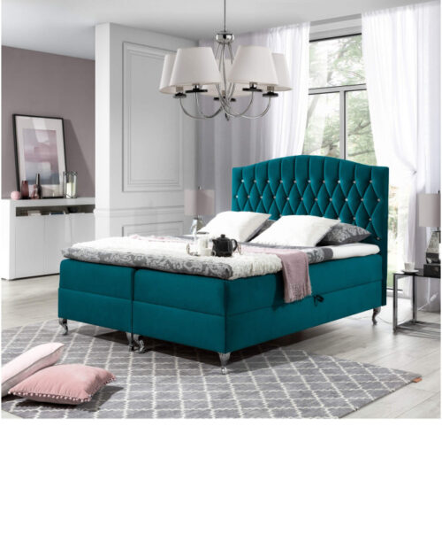 Puerto kontinentinė lova 180×200, apmušta, čiužinys, čiužinuko užtiesalas, konteineris