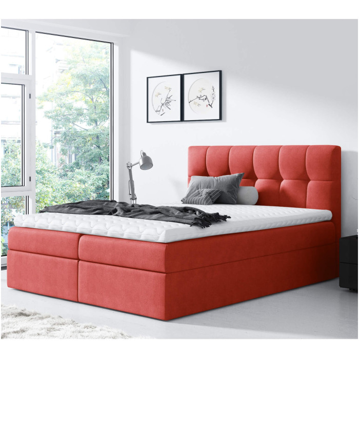 Rico kontinentinė lova 180x200, apmušta, čiužinys, čiužinuko užtiesalas, konteineris — изображение 3