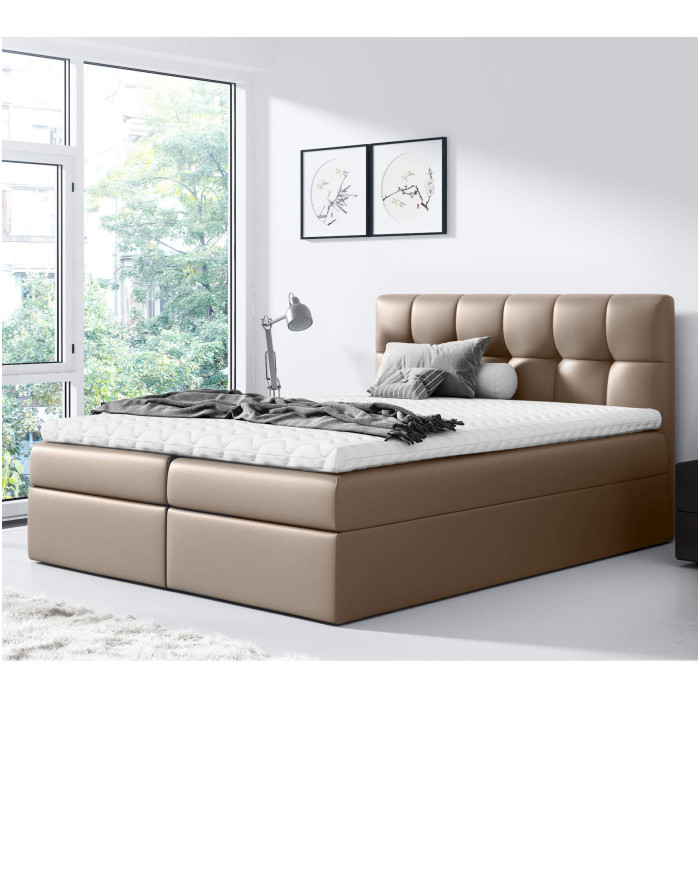 Rico kontinentinė lova 200x200, apmušta, čiužinys, čiužinuko užtiesalas, konteineris - Paveikslėlis 2