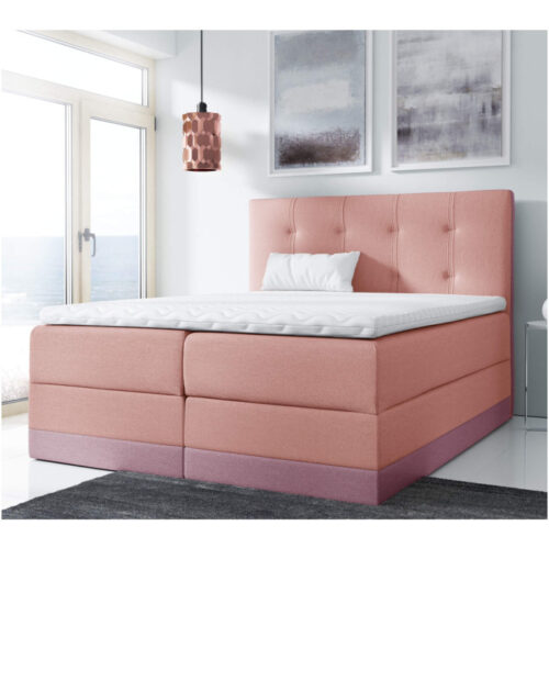 Karališkoji kontinentinė lova 140×200, apmušta, čiužinys, čiužinuko užtiesalas, konteineris