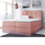 Karališka kontinentinė lova 200x200, apmušta, čiužinys, čiužinuko užtiesalas, konteineris