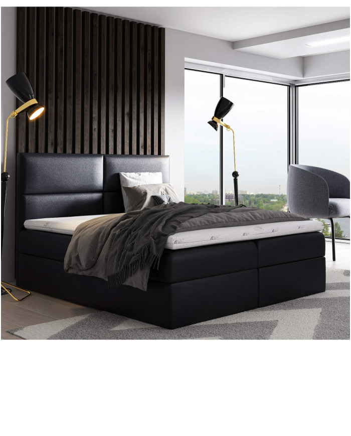 Salsa kontinentinė lova 120x200, apmušta, čiužinys, čiužinuko užtiesalas, konteineris - Paveikslėlis 5