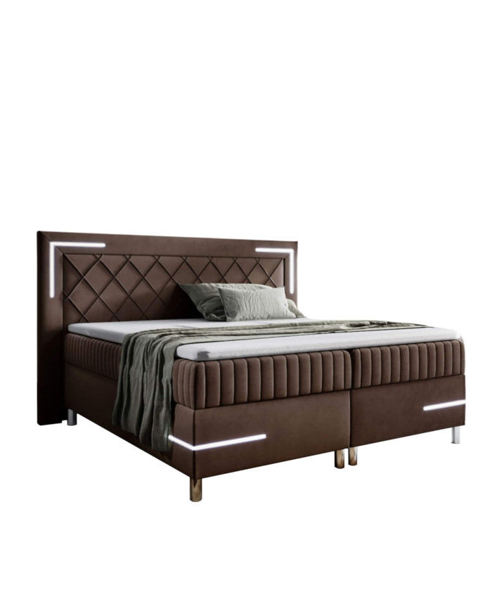 Tango 4 kontinentinė lova, su apšvietimu, 140x200, apmušta, čiužiniai, čiužinys, konteineris - Paveikslėlis 3