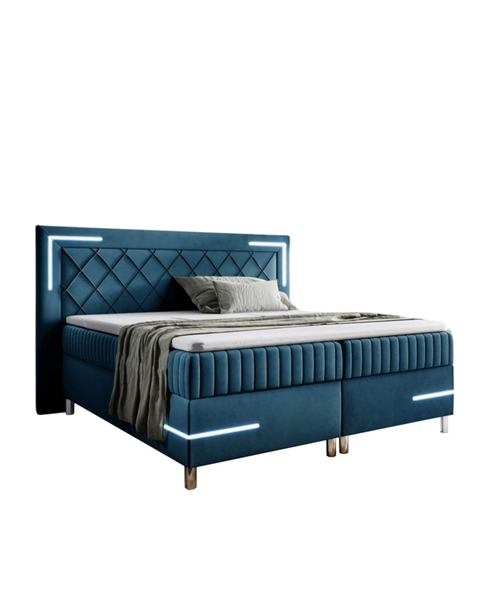 Tango 4 kontinentinė lova, su apšvietimu, 140x200, apmušta, čiužiniai, čiužinys, konteineris - Paveikslėlis 4