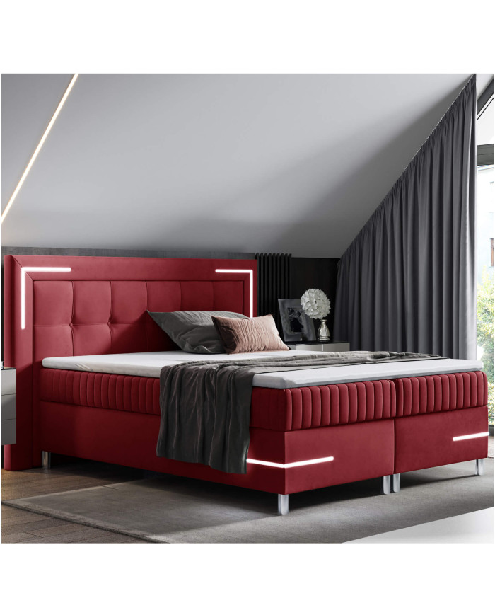 Tango 1 kontinentinė lova, su apšvietimu, 160x200, apmušta, čiužiniai, čiužinys, konteineris - Paveikslėlis 6