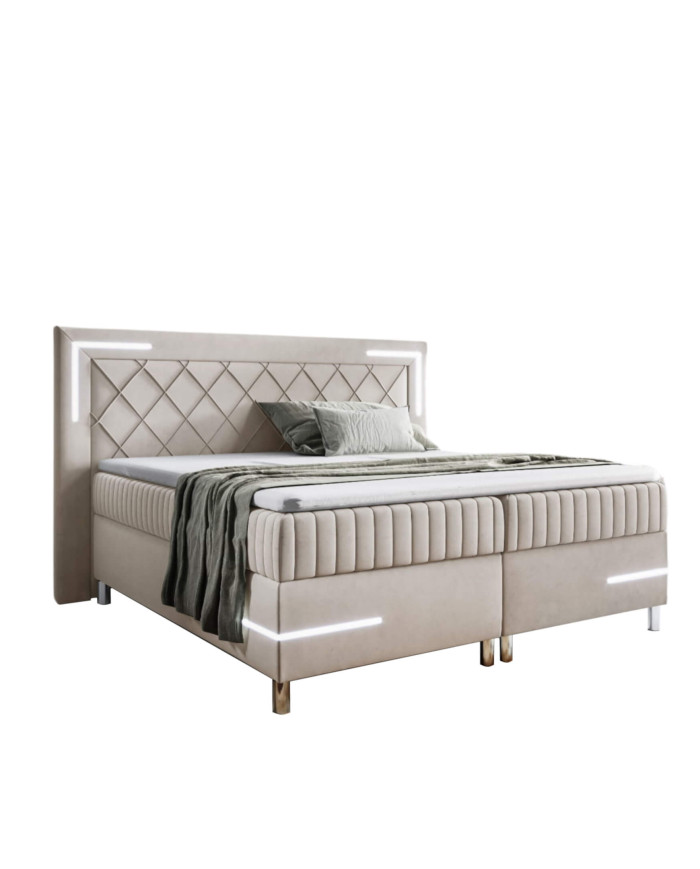 Tango 4 kontinentinė lova, su apšvietimu, 120x200, apmušta, čiužiniai, čiužinys, konteineris - Paveikslėlis 2