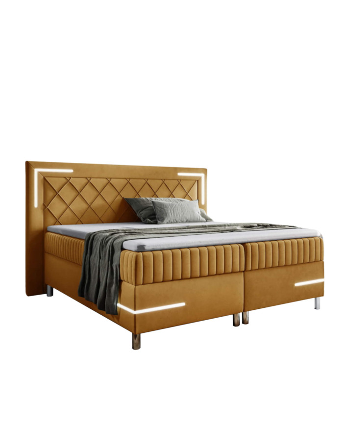 Tango 4 kontinentinė lova, su apšvietimu, 180x200, minkšta, čiužiniai, čiužinys, čiužinuko užtiesalas, konteineris - Paveikslėlis 5